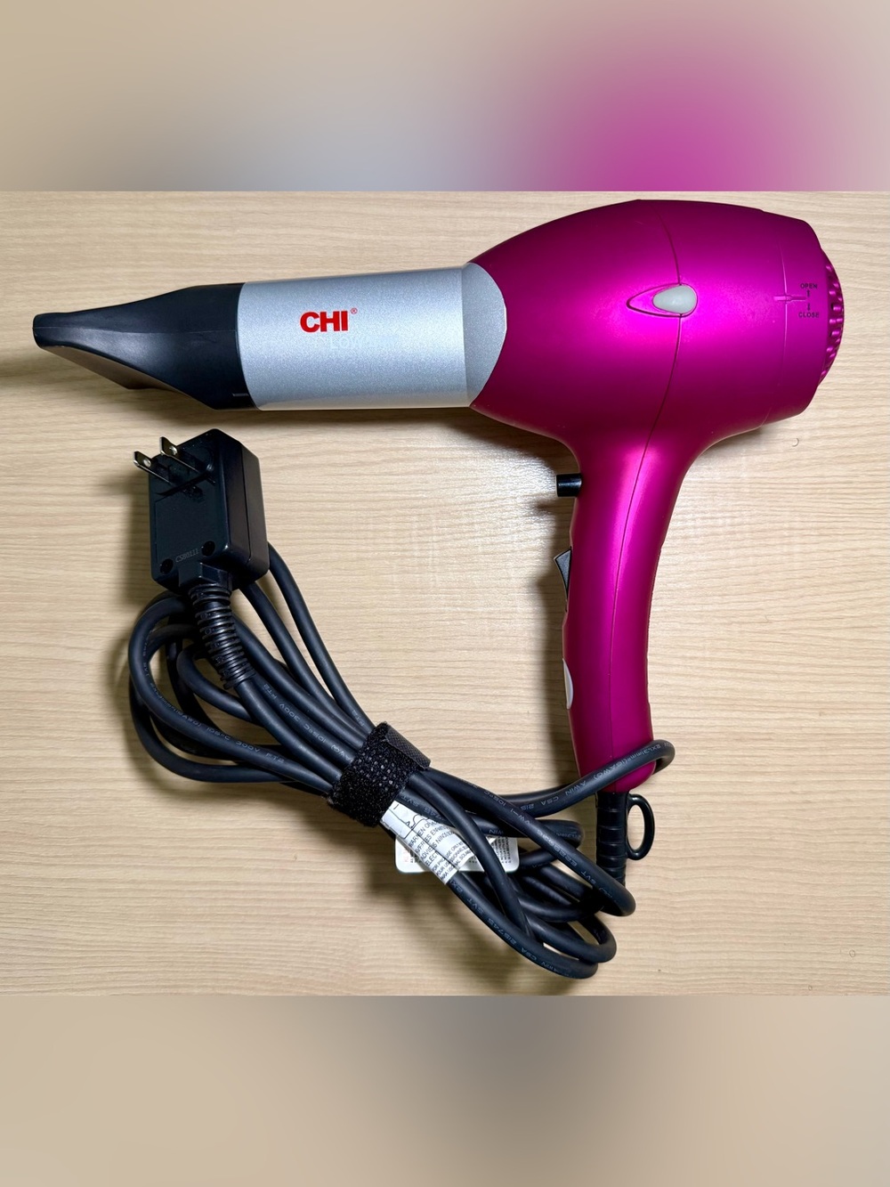 CHI Pink Hair Dryer Concentrator Attachment Model GF8007 1500W Low EMF